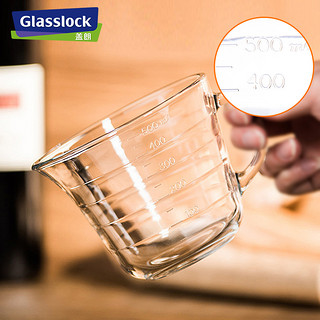  Glasslock 三光云彩 带盖玻璃刻度杯水杯 500ml