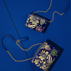TORY BURCH 汤丽柏琦 Fleming Floral Convertible 女士天鹅绒链条包