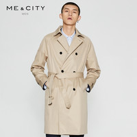 MECITY 男士战壕风衣 正黑 170/92A