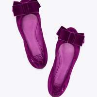 TORY BURCH 汤丽柏琦 VIOLA BOW 女士绸缎平底鞋