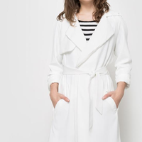 R essentiel 女士长款纯色风衣