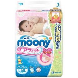 moony 尤妮佳 婴儿纸尿裤 L号 68片