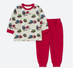 优衣库 UNIQLO 优衣库 403693 新年红 压线儿童睡衣