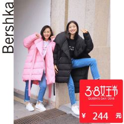 Bershka 女士 2018春季黑色棉衣棉服面包服大