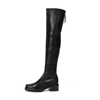 STUART WEITZMAN VANLAND NERO PLONGE STRETCH 女士过膝长靴  39码