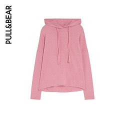 PULL&BEAR 05593399 粉色基本款宽松连帽运动卫衣