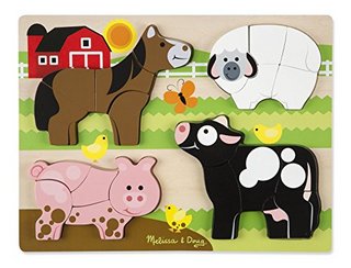 Melissa & Doug 农场动物木制拼图（20 PCS )