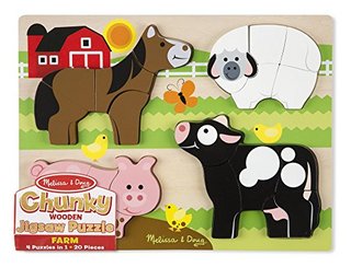 Melissa & Doug 农场动物木制拼图（20 PCS )