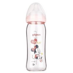 pigeon 贝亲 AA151 Disney系列 自然实感宽口径玻璃彩绘奶瓶 240ml  +凑单品