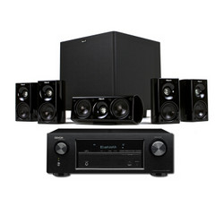 天龙（DENON）AVR-X520BT+美国杰士（Klipsch）HDT 600 组合音响 5.1家庭影院套装 黑色