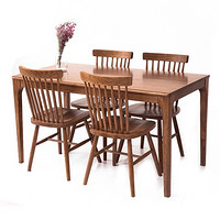 TIMI 天米 北美白橡木餐桌椅组合 (1.4米餐桌+4把实木温莎椅)