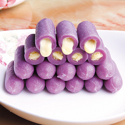 丸来玩趣紫薯味芝士年糕火锅豆捞食材美味可拉丝580g批发包邮