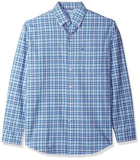 IZOD Mens Madras Plaid Oxford Long Sleeve Shirt