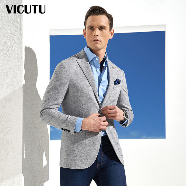 商品vicutu 威可多 vbs18110330 男士两粒扣西服