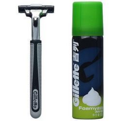 Gillette 吉列 手动剃须刀 + 剃须泡超值组合装（1刀架+1须泡）