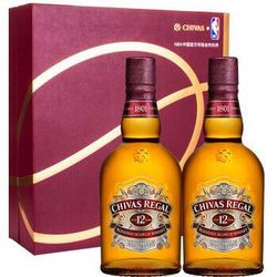 芝华士（Chivas）洋酒 12年 苏格兰 威士忌 500ml 双瓶礼盒 *6件
