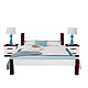 木巴 C301+2CTG050 简约现代实木双人床+床头柜*2 白色 1.5米