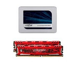 crucial 英睿达 MX500 500GB SATA3 固态硬盘+ Ballistix Sport LT 16G DDR4 2666 内存套装