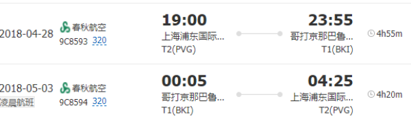 上海-马来西亚沙巴6天4晚自由行(4晚连住,酒店任选)