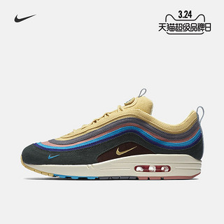 NIKE 耐克 AIR MAX 1/97 VF SW 男子运动鞋 39 浅怒蓝/水洗柠檬黄/复古绿/紫罗兰色 