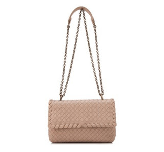 BOTTEGA VENETA Baby Olimpia 女士皮质编织单肩包