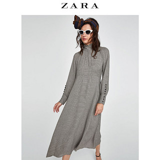 ZARA 02086605802 女士格纹连衣裙 L 灰色 