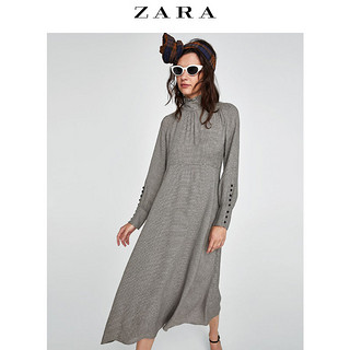 ZARA 02086605802 女士格纹连衣裙 XL 灰色 