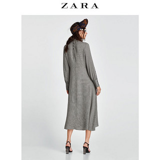 ZARA 02086605802 女士格纹连衣裙 XL 灰色 