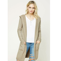 FOREVER 21 女士长款连帽针织开衫