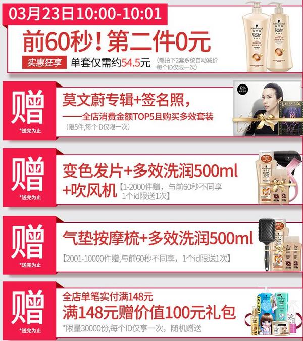 Schwarzkopf 施华蔻 多效修护19洗护套装（洗600ml+护600ml） *2件