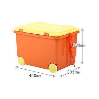 IRIS 爱丽思 彩色塑料儿童带滑轮子玩具收纳箱宝宝整理箱 KTC-450 橙色（供应商直送）