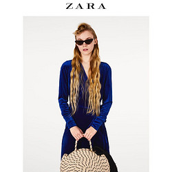 ZARA  TRF 女装 天鹅绒交叉连衣裙 02712001420