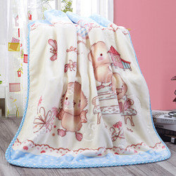 九洲鹿 毛毯家纺 舒适儿童毯子 云貂绒毛毯 宝宝盖毯睡毯抱毯小被子 欢乐园 100*120cm