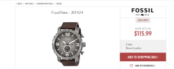 Fossil Nate JR1424 男士手表