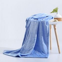 法兰绒办公室午睡毯 珊瑚绒毯子毛毯盖毯午休毯 婴儿盖毯 车用毯 沙发毯 毛毯被 天蓝色 100*120cm *3件