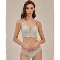 wonderbra 加长蕾丝宽侧翼1/2半杯文胸 WBWBR8A23T 绿色 75B