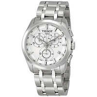 TISSOT 天梭 Couturier 库图系列 T035.617.11.031.00 男士时装腕表 42mm 白色 银色 不锈钢