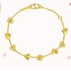 CHOW TAI FOOK 周大福 F159053 爱心黄金手链 3.4g 