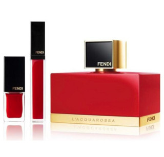  FENDI 芬迪 L'ACQUAROSSA 女士香水套装（香水50ml+唇釉6ml+指甲油5.5ml）