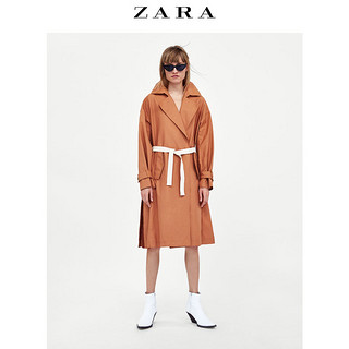 ZARA 08073026701 撞色腰带风衣  S