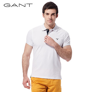 GANT 甘特 252105 男士棉质撞色领POLO衫 黑色 L 