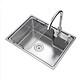 华帝卫浴 厨房水槽单槽套装 304不锈钢加厚单盆洗菜盆 洗菜池单槽 H-A1005(58)-Q.1