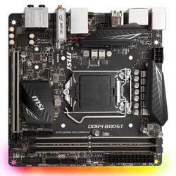 msi 微星 Z370I GAMING PRO CARBON AC主板（Intel Z370/LGA 1151）。送散热器