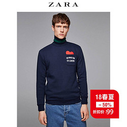 ZARA  男装 图案针织毛圈布运动衫卫衣 00722427401