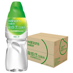 watsons 屈臣氏 饮用水（蒸馏制法）百年水品牌 旅行聚会必备 家庭用水 1.5L*12瓶 整箱装