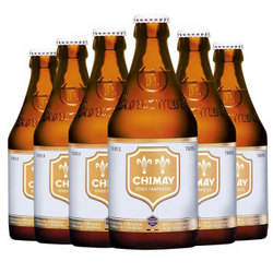 智美（Chimay）白帽啤酒 组合装 330ml*6瓶 修道士精酿 比利时进口 *2件