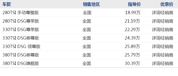 上汽大众 全新帕萨特 线上专享优惠