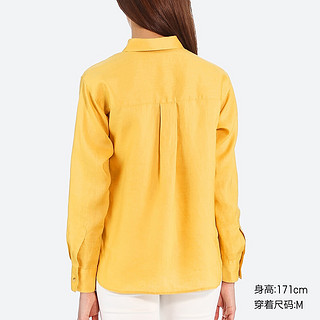 UNIQLO 优衣库 404556 高级麻衬衫 L 浅灰色 