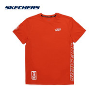 SKECHERS 斯凯奇 SMAMS18D018 男款休闲短袖T恤 偶像练习生同款