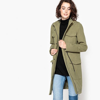 La Redoute Collections 女士收腰系带连帽风衣